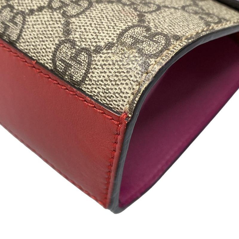 Gucci Shoulder Bag Padlock Small/gg Supreme 409487 Beige X Ebony X Multi Chain