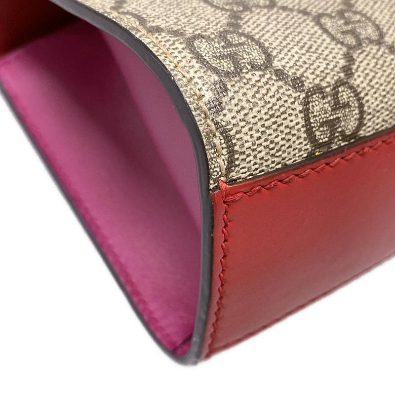 Gucci Shoulder Bag Padlock Small/gg Supreme 409487 Beige X Ebony X Multi Chain