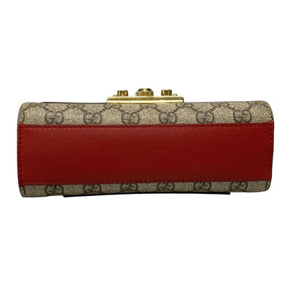 Gucci Shoulder Bag Padlock Small/gg Supreme 409487 Beige X Ebony X Multi Chain