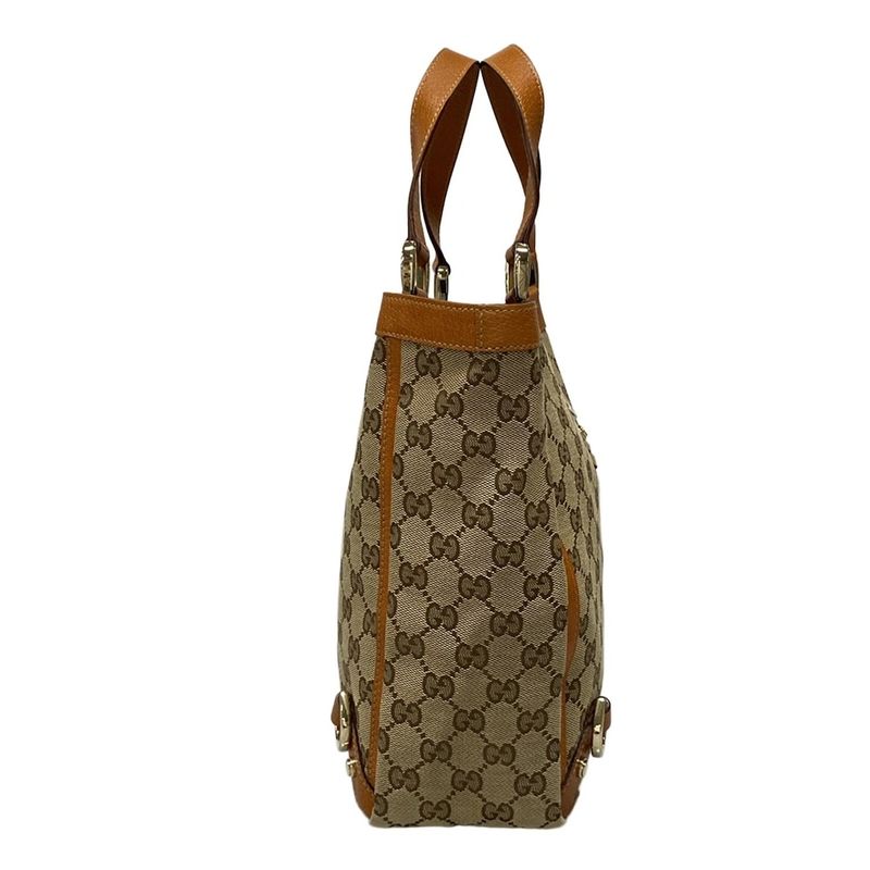 Gucci Tote Bag Abby/gg Pattern 130739 Beige/brown/orange Leather