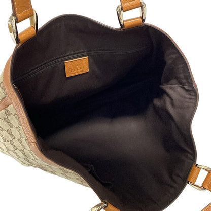 Gucci Tote Bag Abby/gg Pattern 130739 Beige/brown/orange Leather