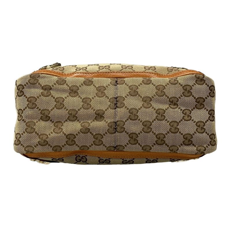 Gucci Tote Bag Abby/gg Pattern 130739 Beige/brown/orange Leather