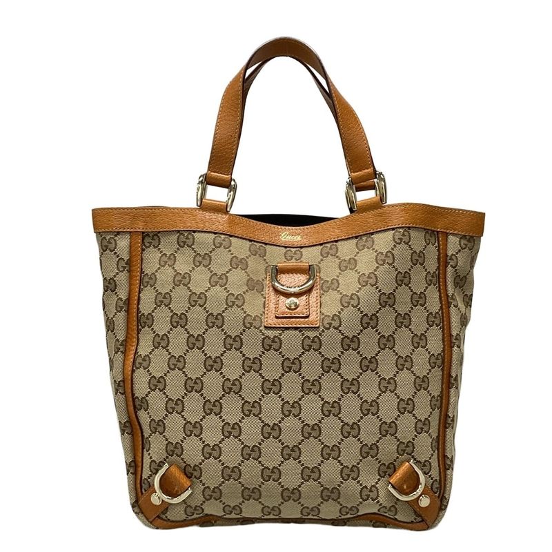 Gucci Tote Bag Abby/gg Pattern 130739 Beige/brown/orange Leather