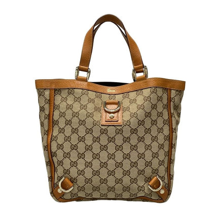 Gucci Tote Bag Abby/gg Pattern 130739 Beige/brown/orange Leather