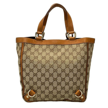 Gucci Tote Bag Abby/gg Pattern 130739 Beige/brown/orange Leather