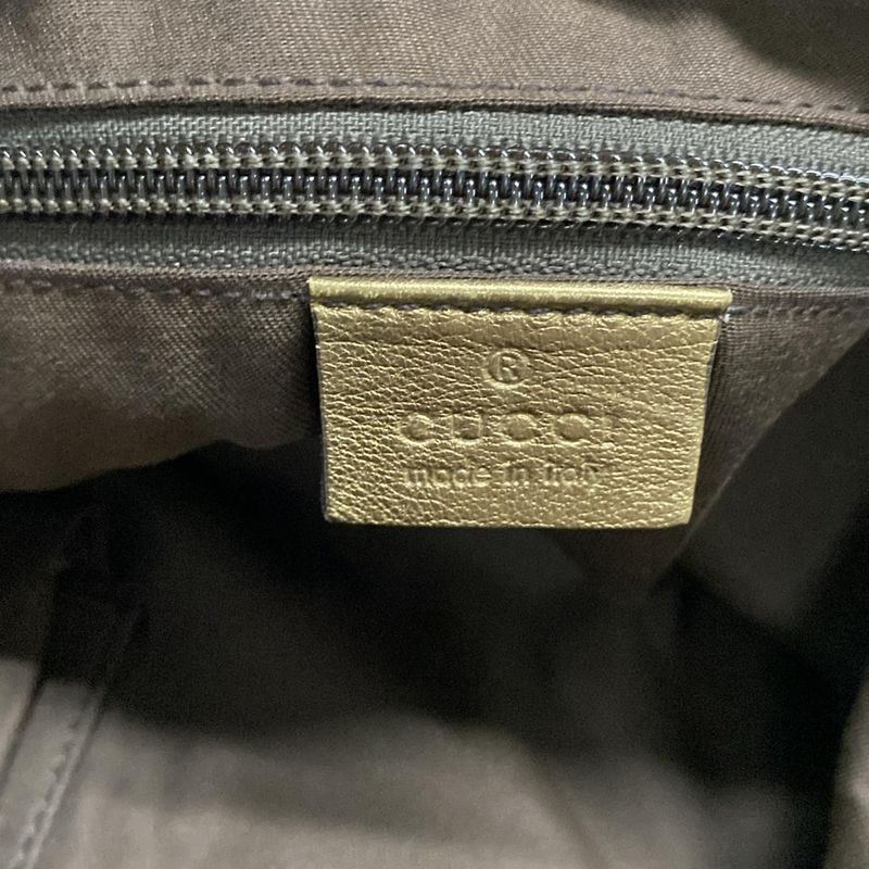 Gucci Shoulder Bag In GG Pattern 181092 Beige Gold And Pink Leather