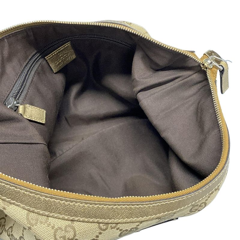 Gucci Shoulder Bag In GG Pattern 181092 Beige Gold And Pink Leather