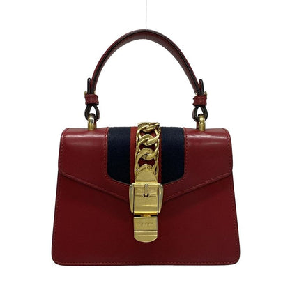 Gucci Handbag Sylvie 470270 Red Leather