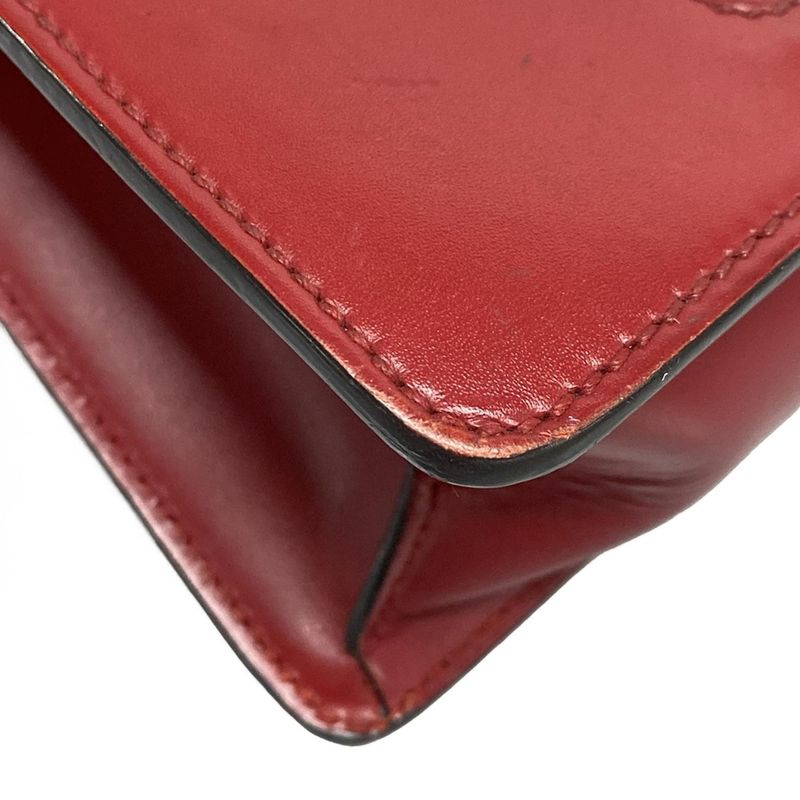 Gucci Handbag Sylvie 470270 Red Leather