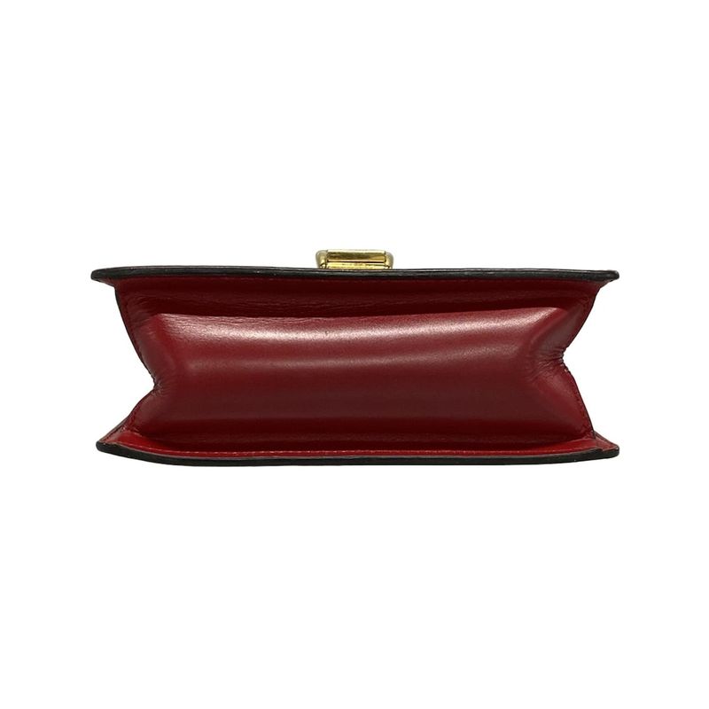 Gucci Handbag Sylvie 470270 Red Leather