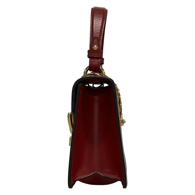 Gucci Handbag Sylvie 470270 Red Leather