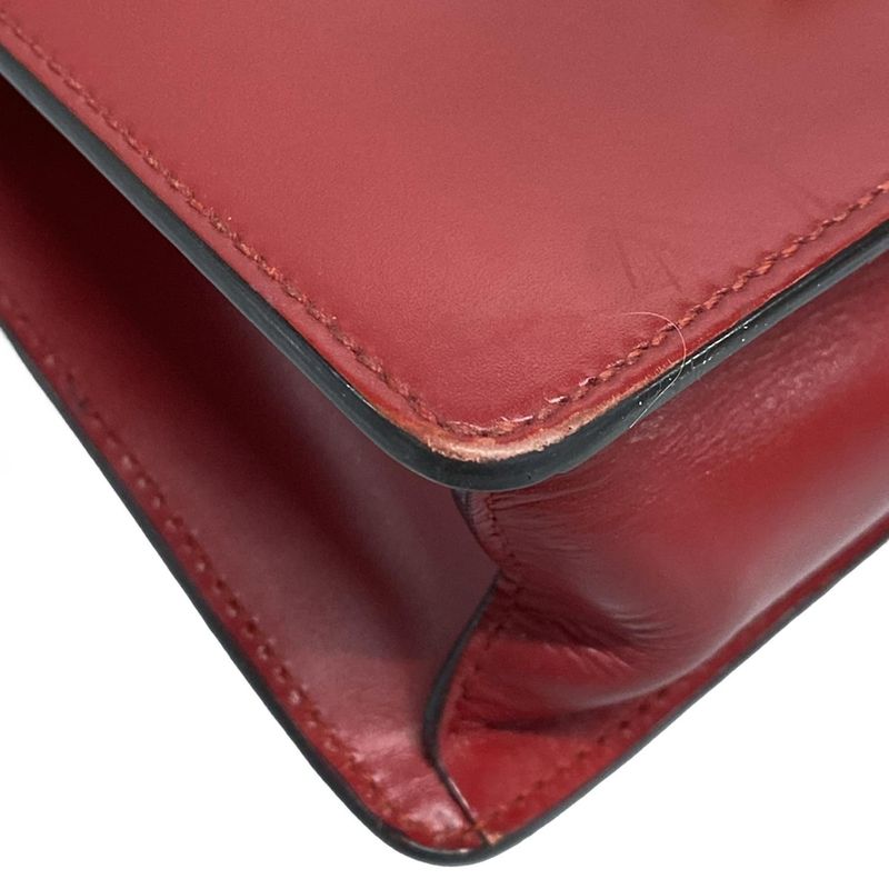 Gucci Handbag Sylvie 470270 Red Leather