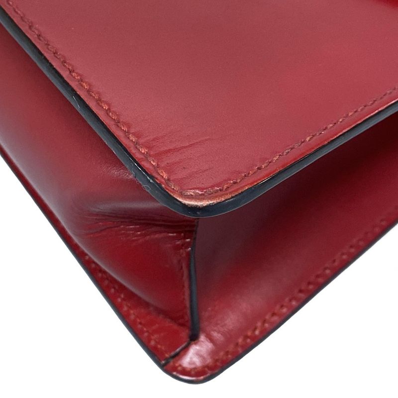 Gucci Handbag Sylvie 470270 Red Leather