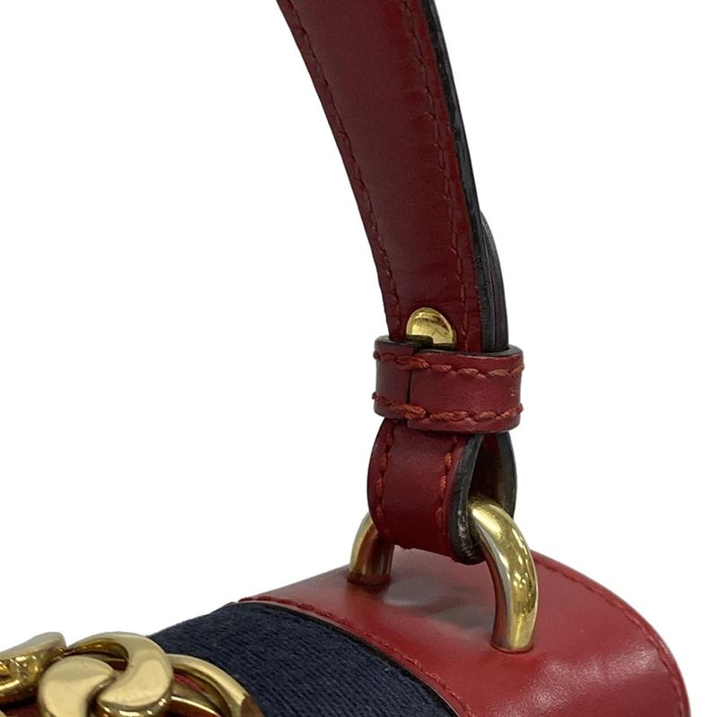 Gucci Handbag Sylvie 470270 Red Leather