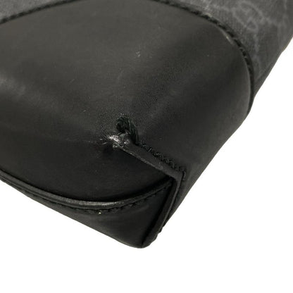 Gucci Shoulder Bag GG Supreme 474139 Dark Gray And Black Leather