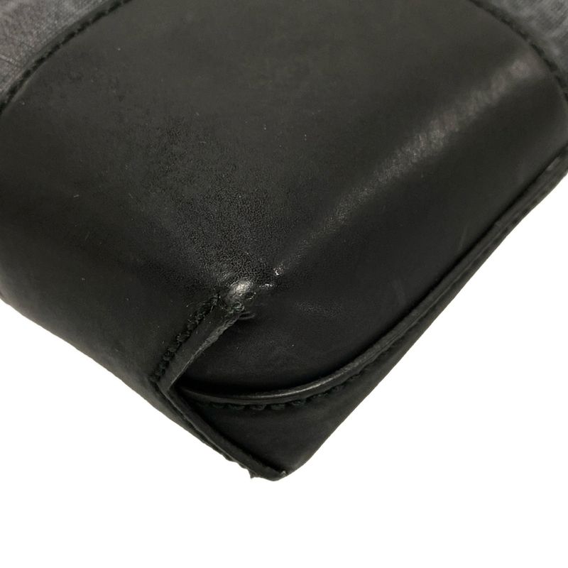 Gucci Shoulder Bag GG Supreme 474139 Dark Gray And Black Leather