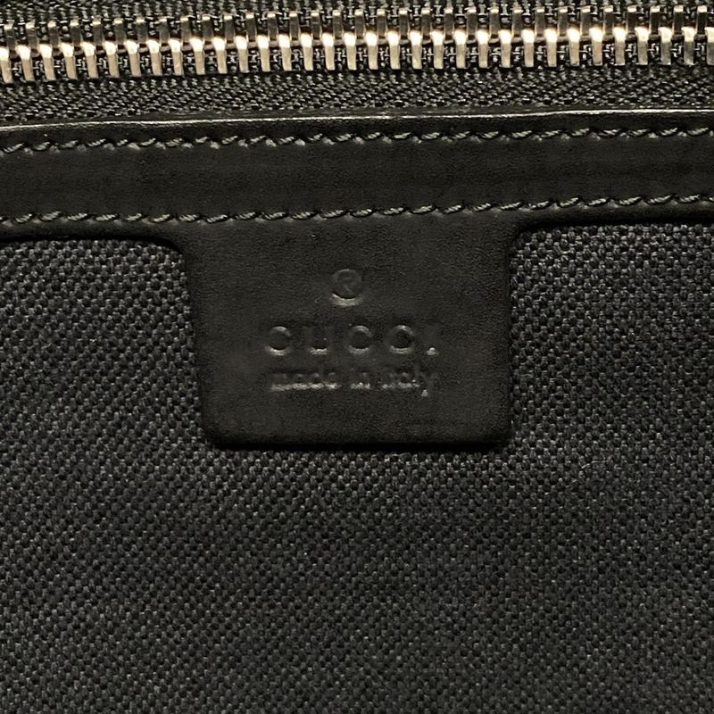 Gucci Shoulder Bag GG Supreme 474139 Dark Gray And Black Leather