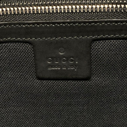 Gucci Shoulder Bag GG Supreme 474139 Dark Gray And Black Leather