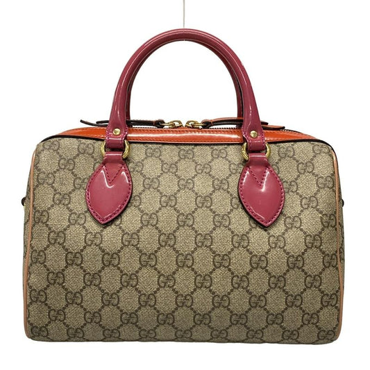 Gucci Handbag GG Plus GG Supreme 409529 Beige X Ebony X Multi Mini Boston /