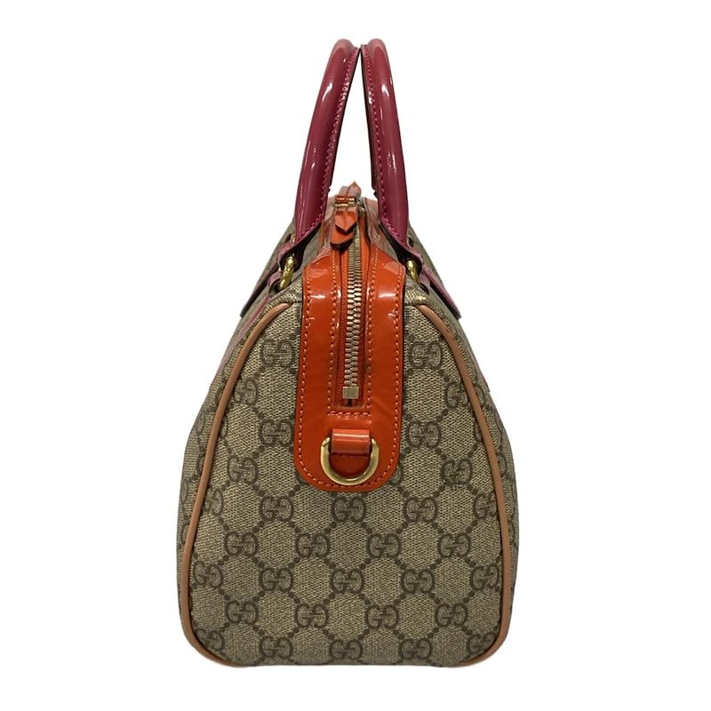 Gucci Handbag GG Plus GG Supreme 409529 Beige X Ebony X Multi Mini Boston /