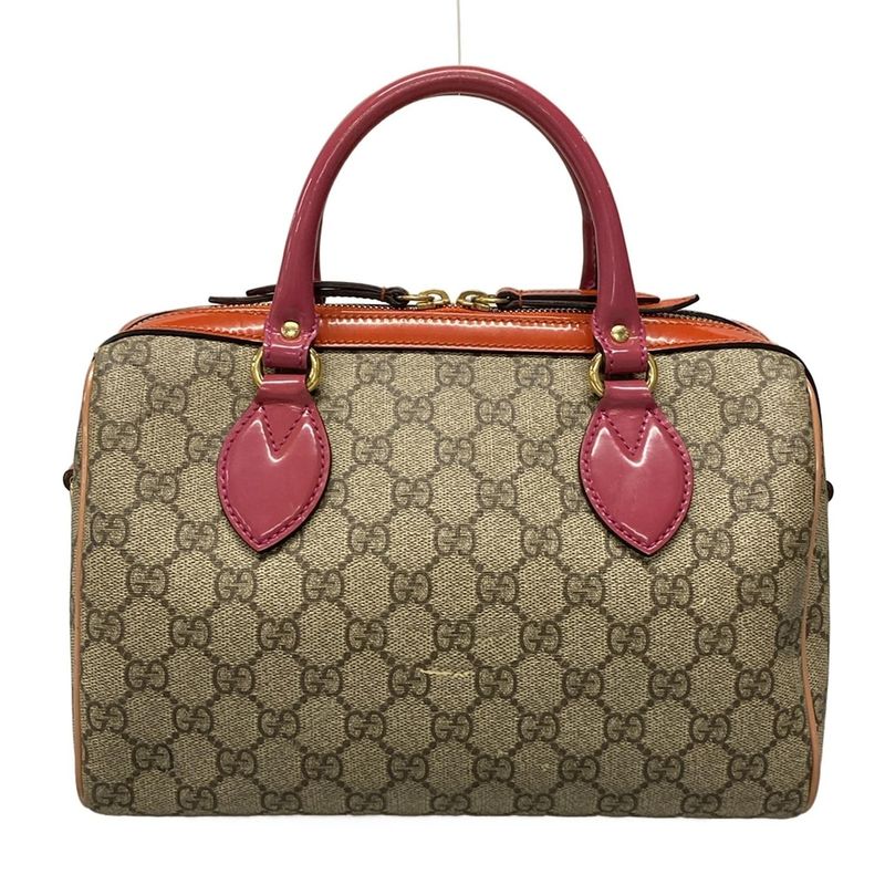 Gucci Handbag GG Plus GG Supreme 409529 Beige X Ebony X Multi Mini Boston /