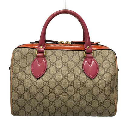 Gucci Handbag GG Plus GG Supreme 409529 Beige X Ebony X Multi Mini Boston /