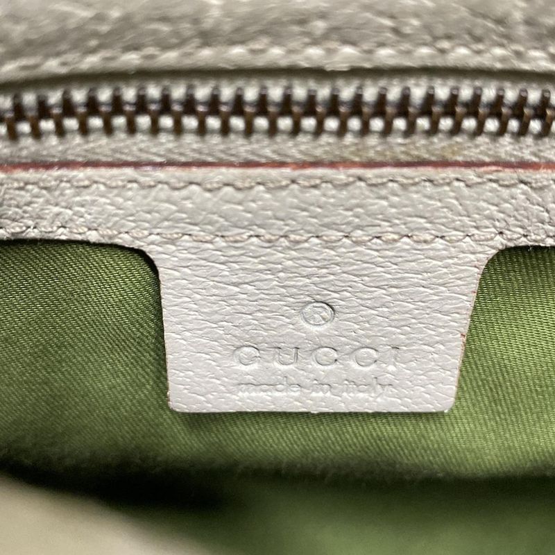 Gucci Shoulder Bag Horsebit/gg Pattern 144010 Beige/brown/ivory Studded Leather