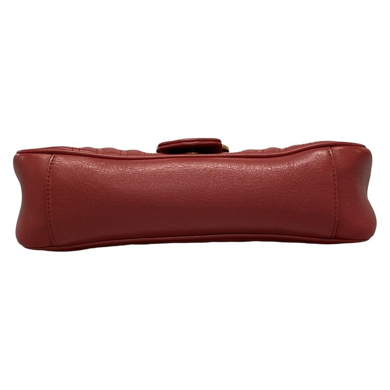 Gucci Shoulder Bag GG Marmont Quilted Small Shoulder Bag 443497 Red Chain