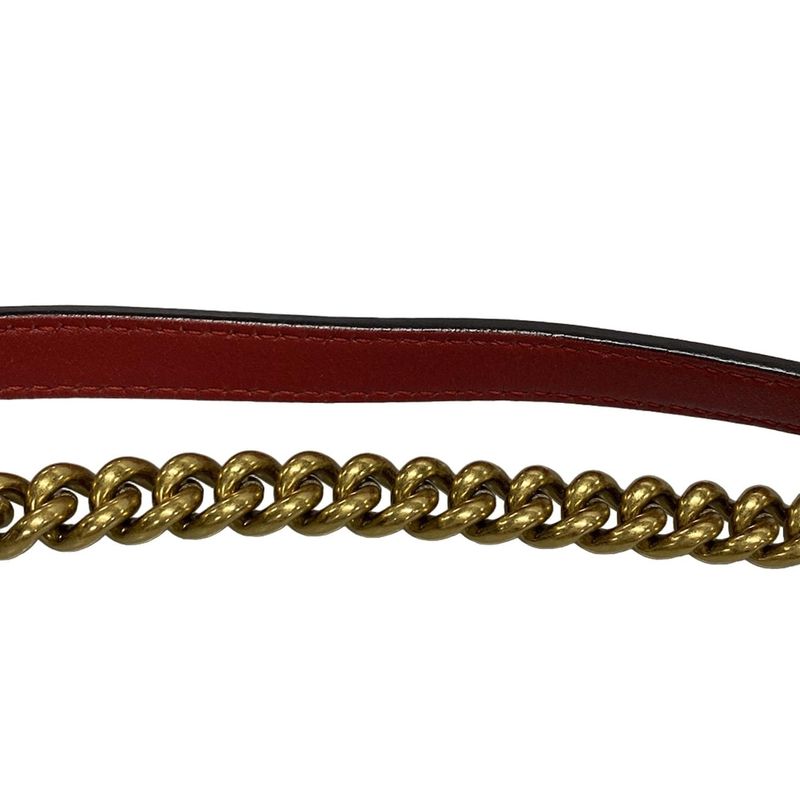 Gucci Shoulder Bag GG Marmont Quilted Small Shoulder Bag 443497 Red Chain