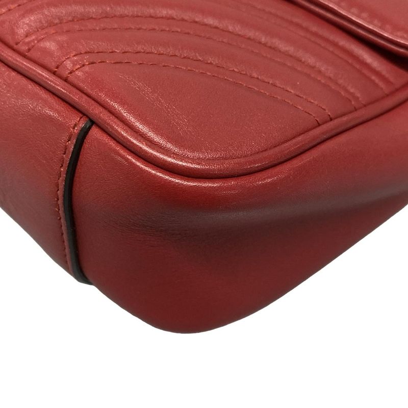 Gucci Shoulder Bag GG Marmont Quilted Small Shoulder Bag 443497 Red Chain