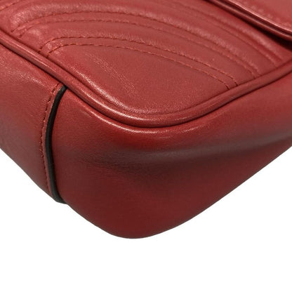 Gucci Shoulder Bag GG Marmont Quilted Small Shoulder Bag 443497 Red Chain