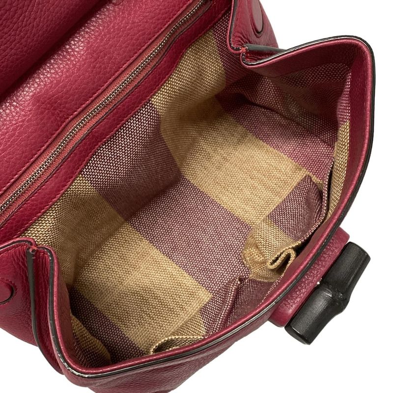 Gucci Handbag Bamboo Daily 370831 Pink Leather