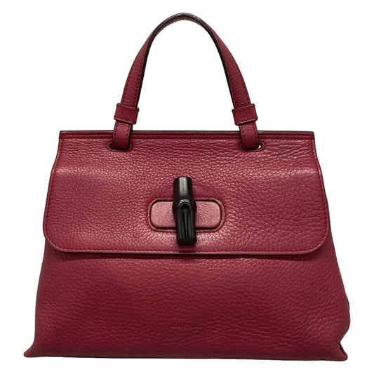 Gucci Handbag Bamboo Daily 370831 Pink Leather