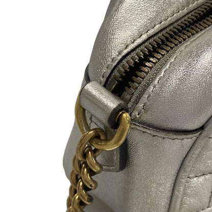 Gucci Shoulder Bag GG Marmont 447632 Silver Chain Shoulder/gold Hardware / Faux