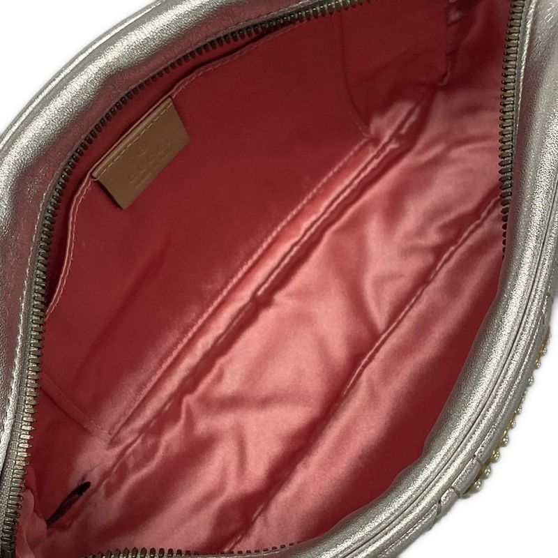 Gucci Shoulder Bag GG Marmont 447632 Silver Chain Shoulder/gold Hardware / Faux