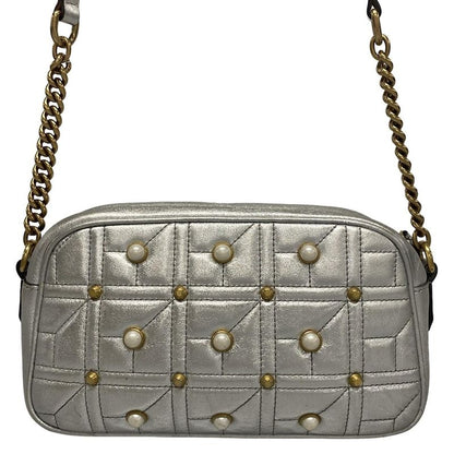 Gucci Shoulder Bag GG Marmont 447632 Silver Chain Shoulder/gold Hardware / Faux