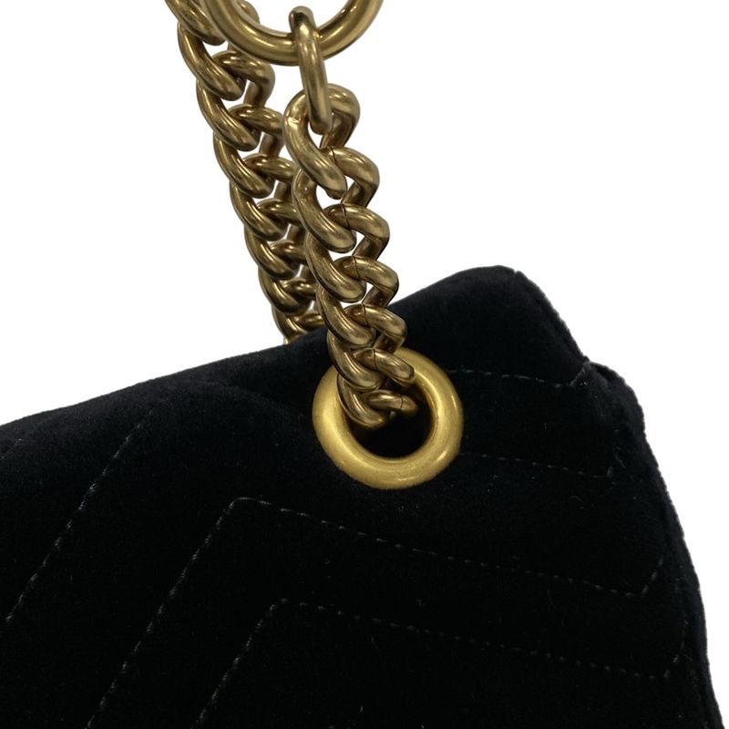 Gucci Shoulder Bag GG Marmont Quilted Small Shoulder Bag 443497 Black Chain