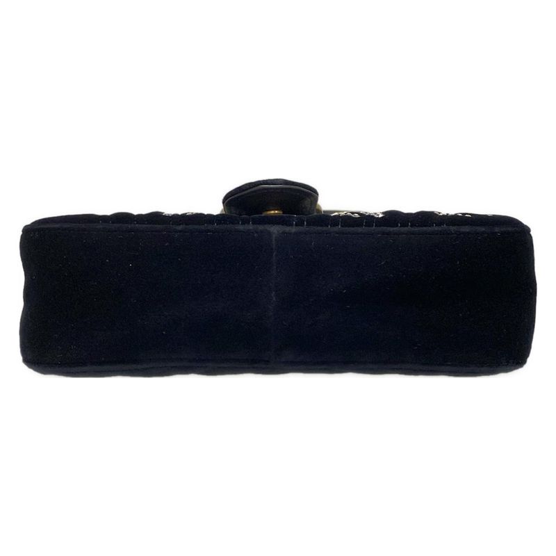 Gucci Shoulder Bag GG Marmont Quilted Small Shoulder Bag 443497 Black Chain