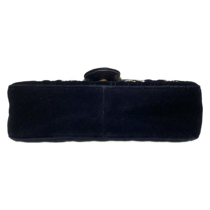 Gucci Shoulder Bag GG Marmont Quilted Small Shoulder Bag 443497 Black Chain