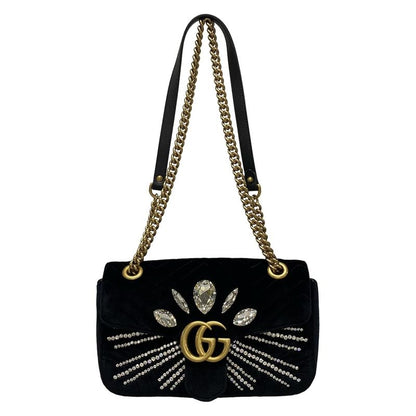 Gucci Shoulder Bag GG Marmont Quilted Small Shoulder Bag 443497 Black Chain