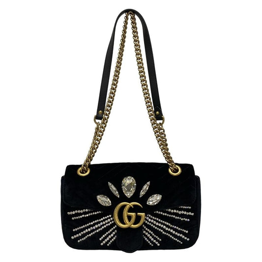 Gucci Shoulder Bag GG Marmont Quilted Small Shoulder Bag 443497 Black Chain