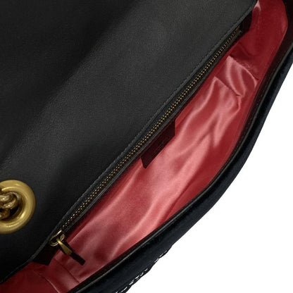 Gucci Shoulder Bag GG Marmont Quilted Small Shoulder Bag 443497 Black Chain