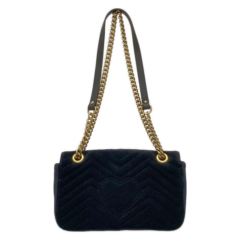 Gucci Shoulder Bag GG Marmont Quilted Small Shoulder Bag 443497 Black Chain
