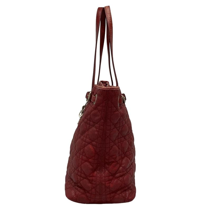 Dior/christian Dior Panarea Red Leather Tote Bag