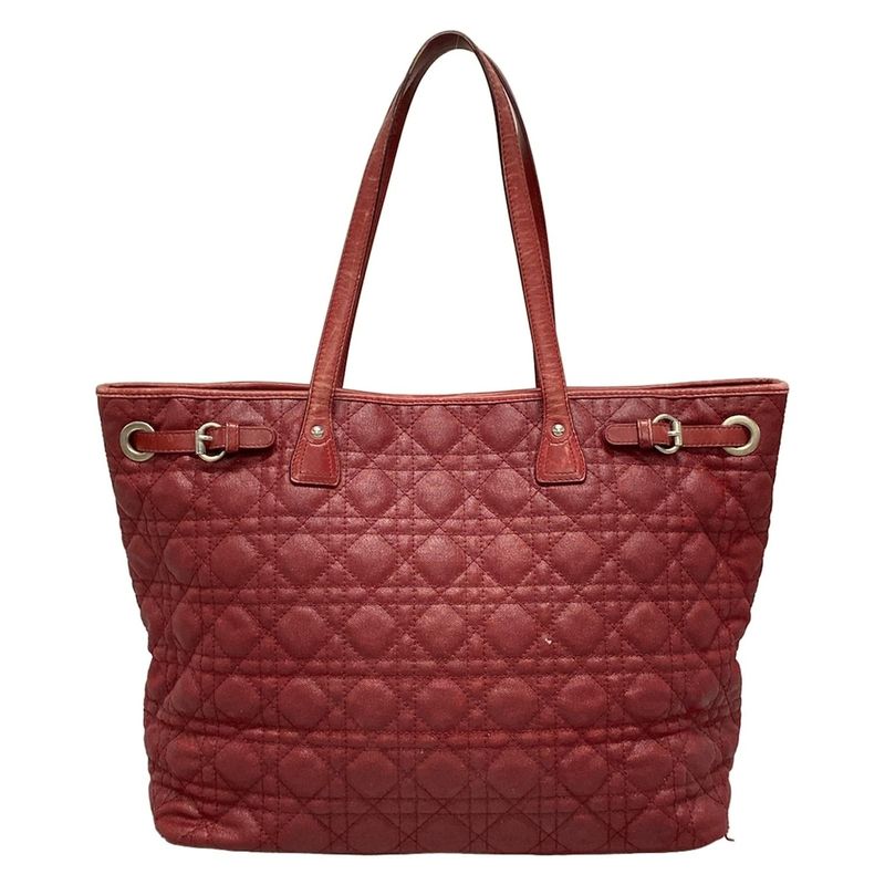 Dior/christian Dior Panarea Red Leather Tote Bag