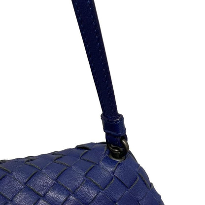 Bottega Veneta Shoulder Bag Intrecciato 255693 Blue Cube Leather