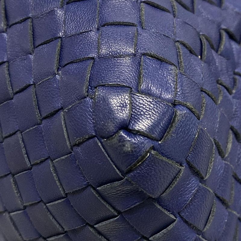 Bottega Veneta Shoulder Bag Intrecciato 255693 Blue Cube Leather