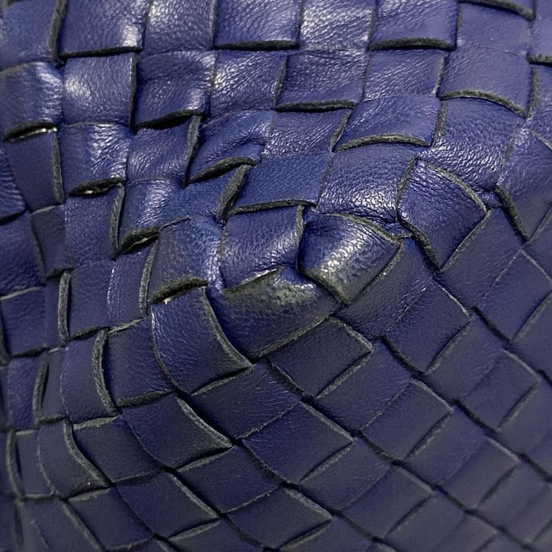 Bottega Veneta Shoulder Bag Intrecciato 255693 Blue Cube Leather