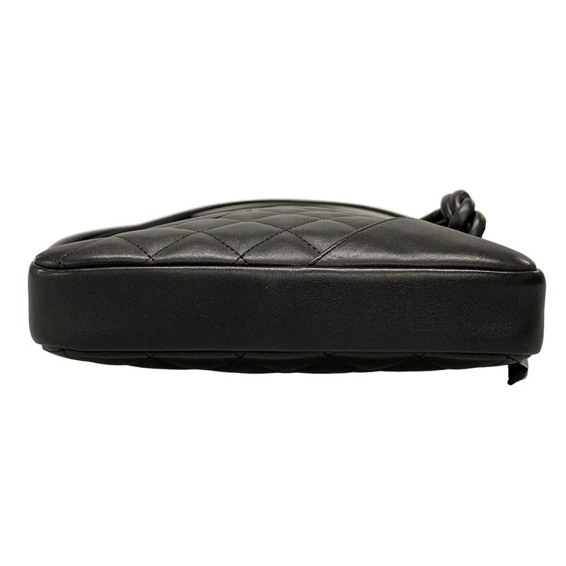 Chanel Shoulder Bag Cambon Line Medium Pochette A25178 Black Silver Hardware