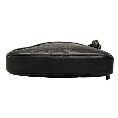 Chanel Shoulder Bag Cambon Line Medium Pochette A25178 Black Silver Hardware